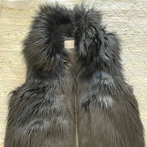 Black Faux Fur Vest